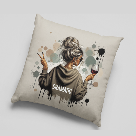 Boho Dramatic Girl Vibes Cushion Cover