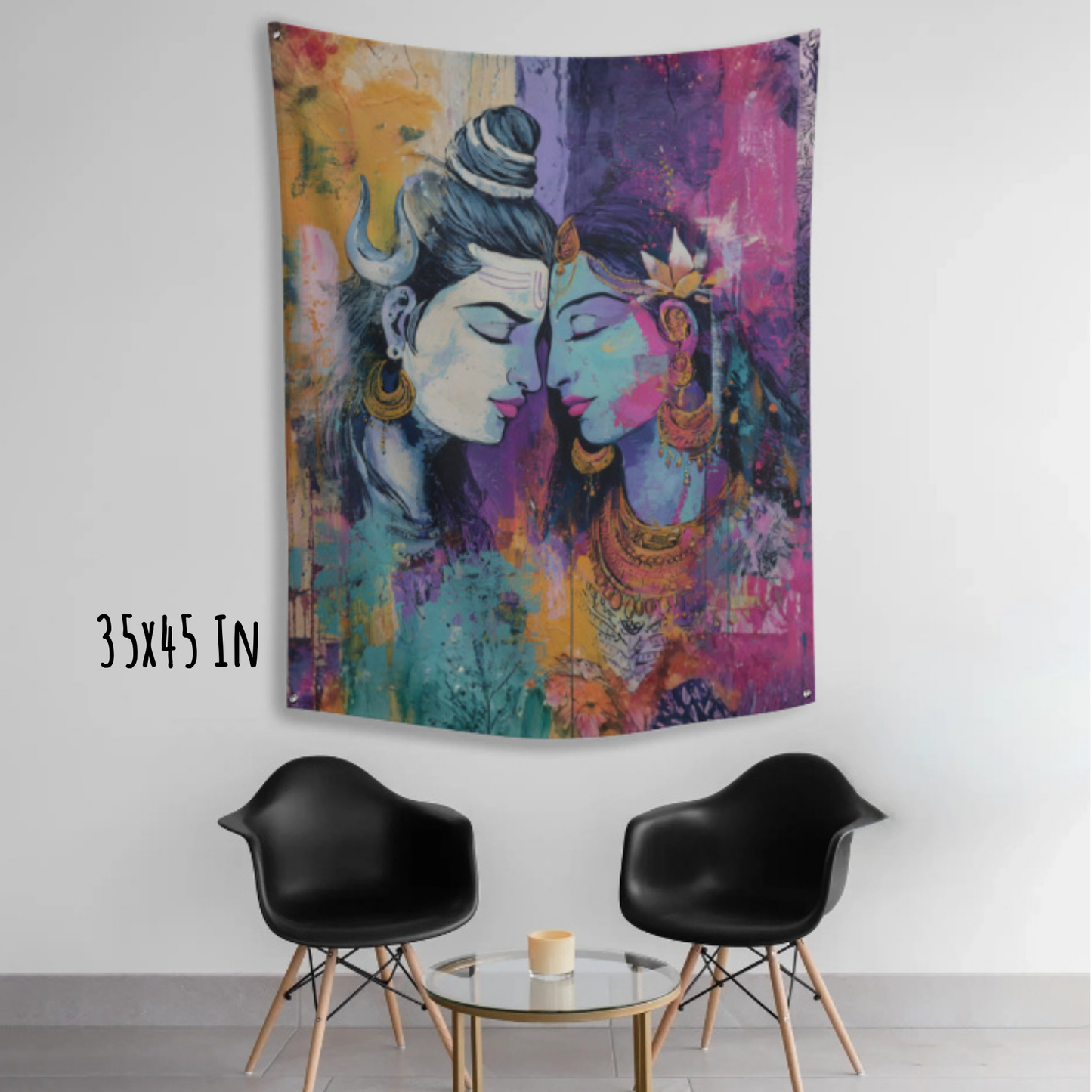 Shiva–Shakti in Quiet Union Fabric Wall Tapestry