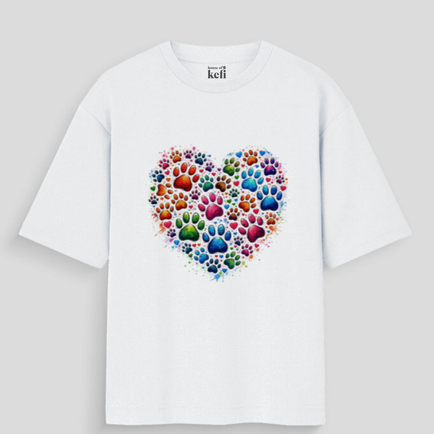 Paw Prints Unisex Oversized Cotton T-Shirt
