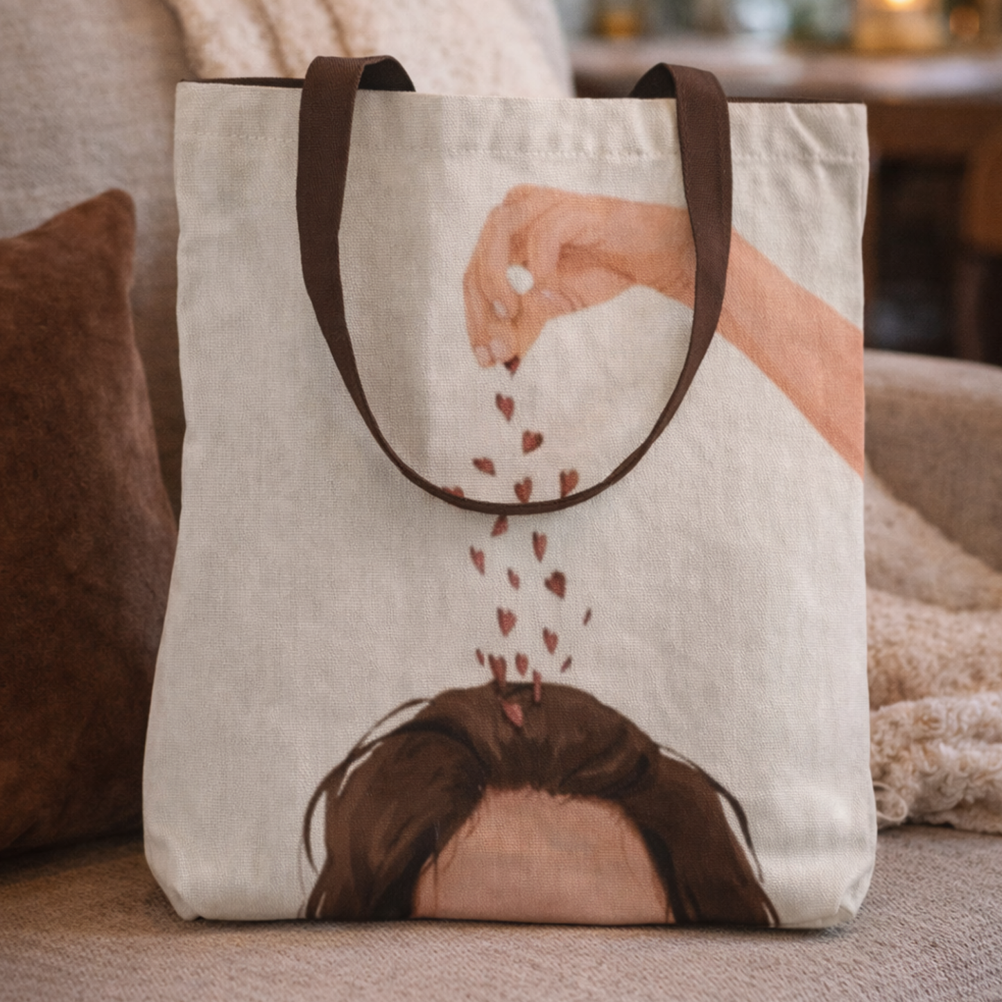 Self Love Canvas Tote Bag with Zipper