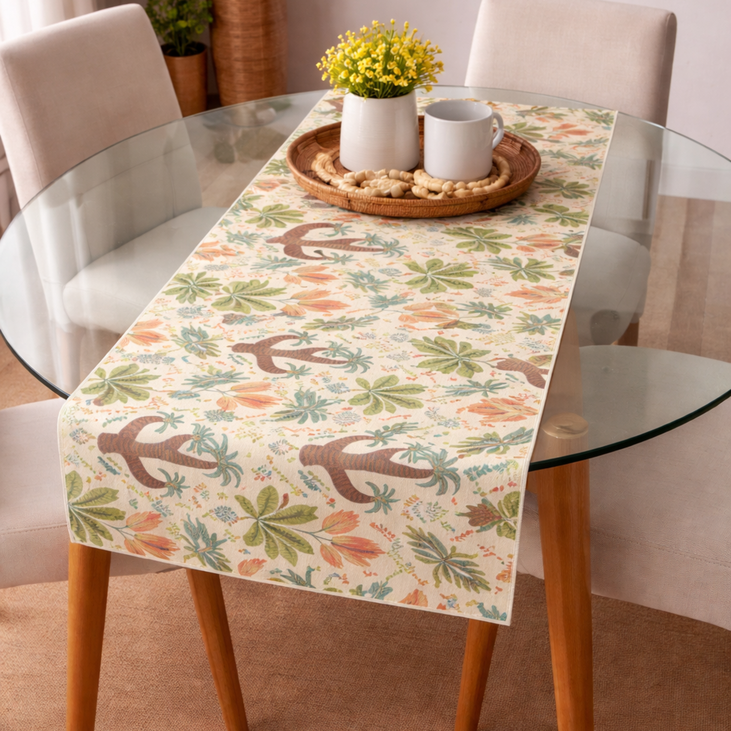 Boho Tropical Garden Table Runner
