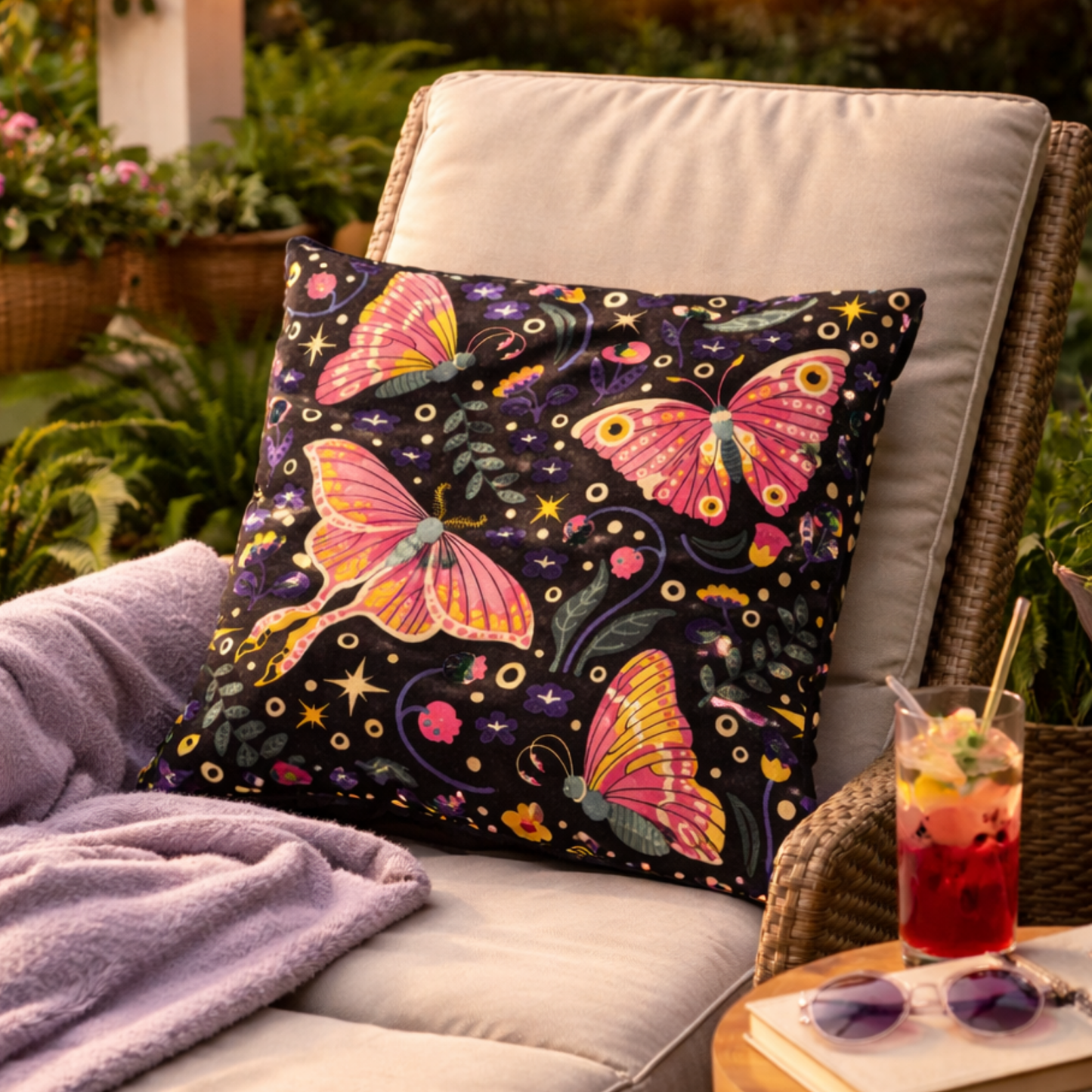 Boho Fluttering Butterflies Cushion Cover