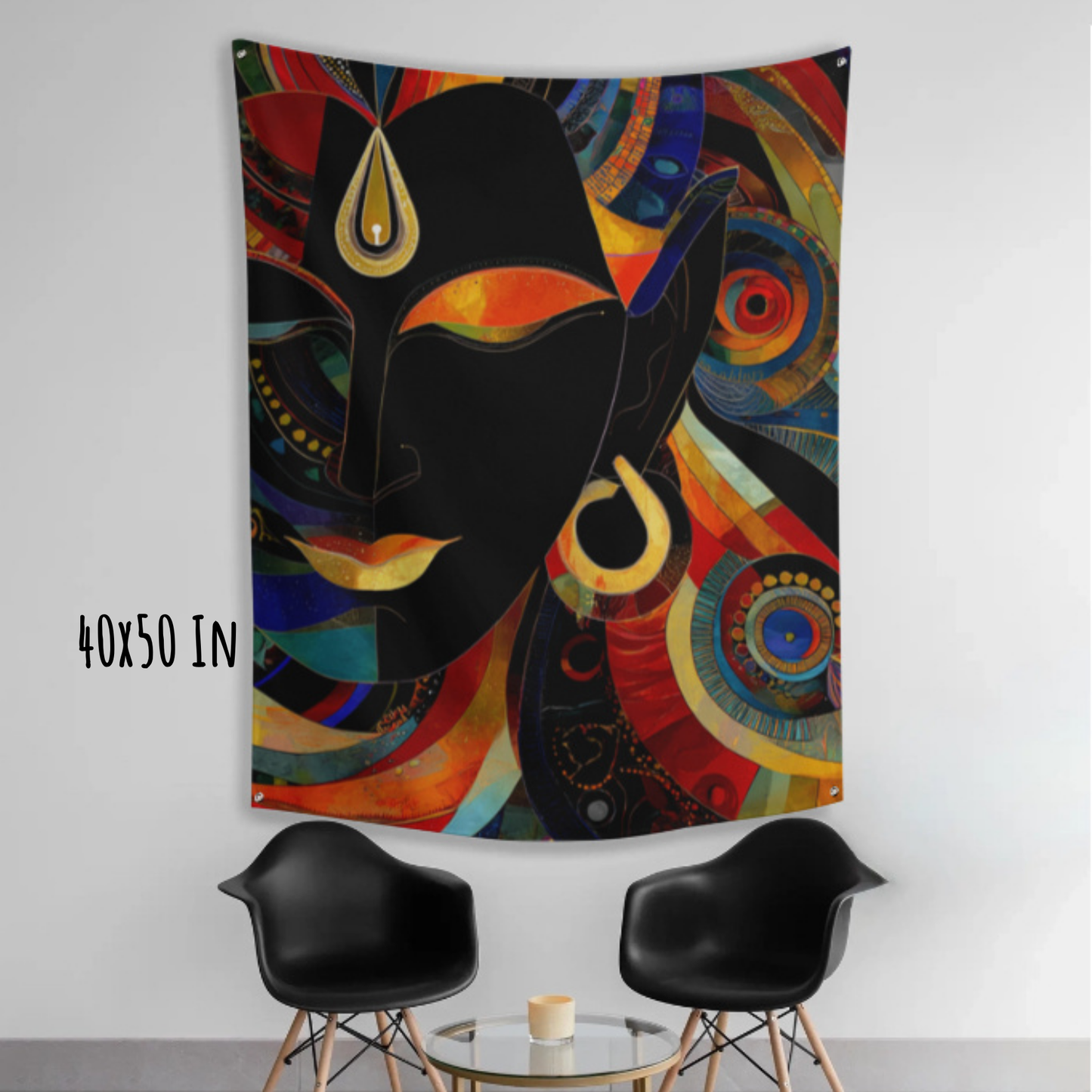 Shiva in Stillness Fabric Wall Tapestry