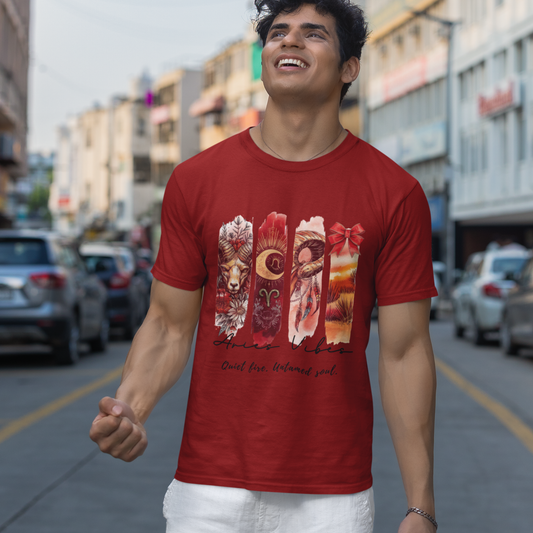Aries Vibes Unisex Relaxed Fit Cotton T-Shirt