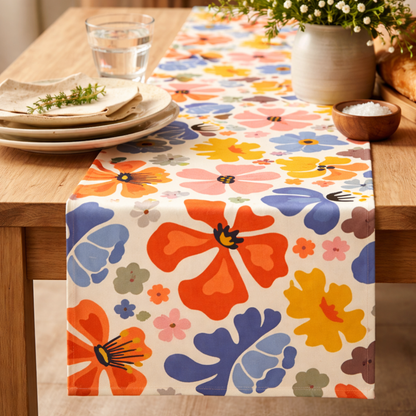 Boho Wildflower Garden Table Runner