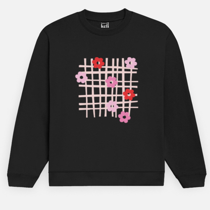 Retro Daisy Grid Sweatshirt