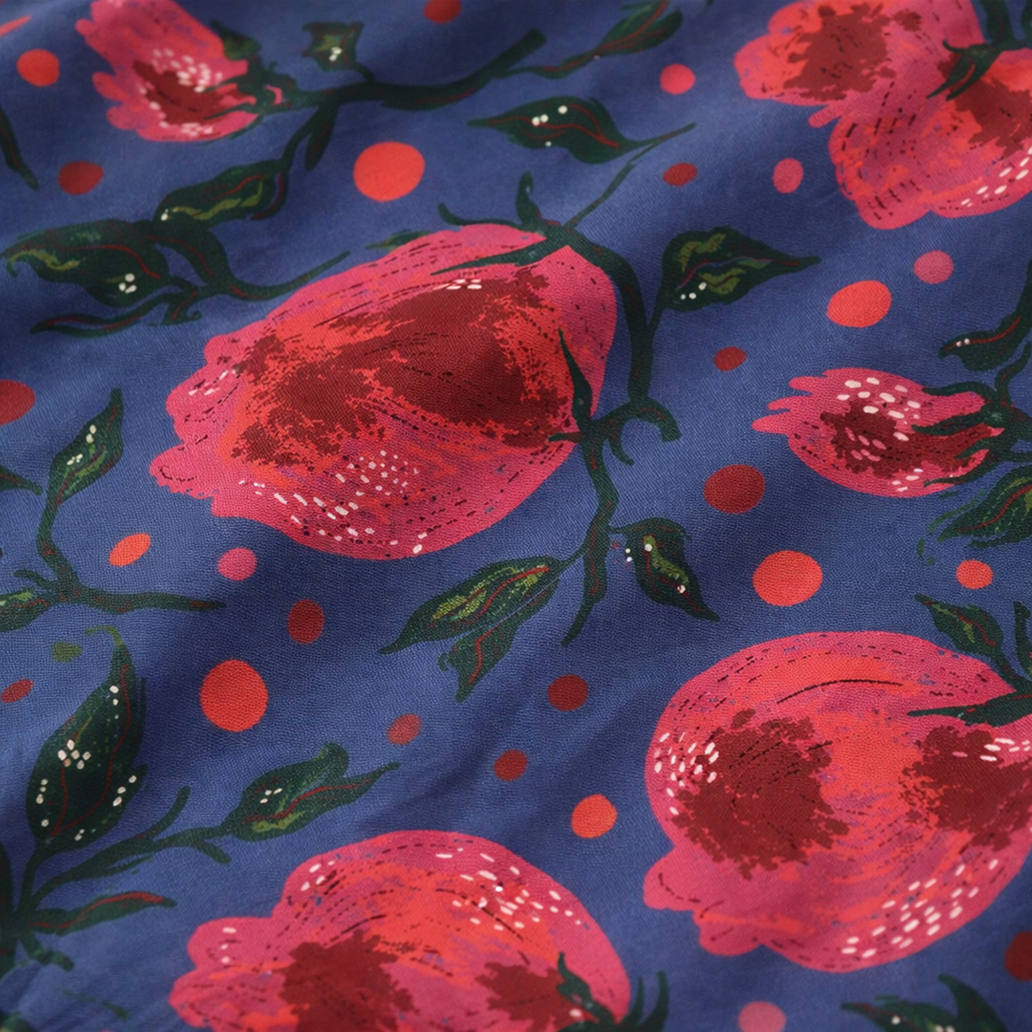 Midnight Pomegranate Boho Table Runner