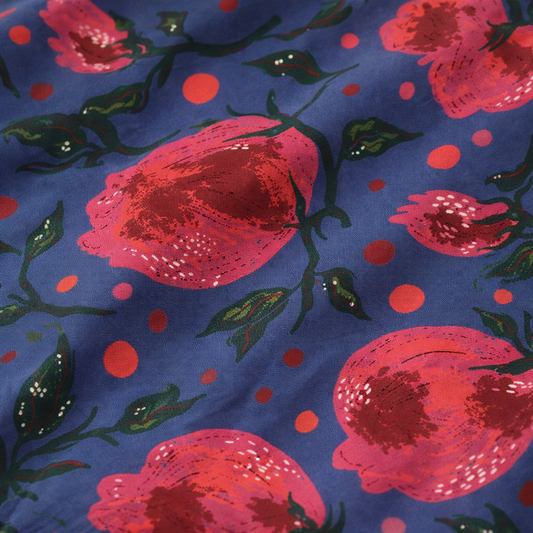 Midnight Pomegranate Boho Table Runner