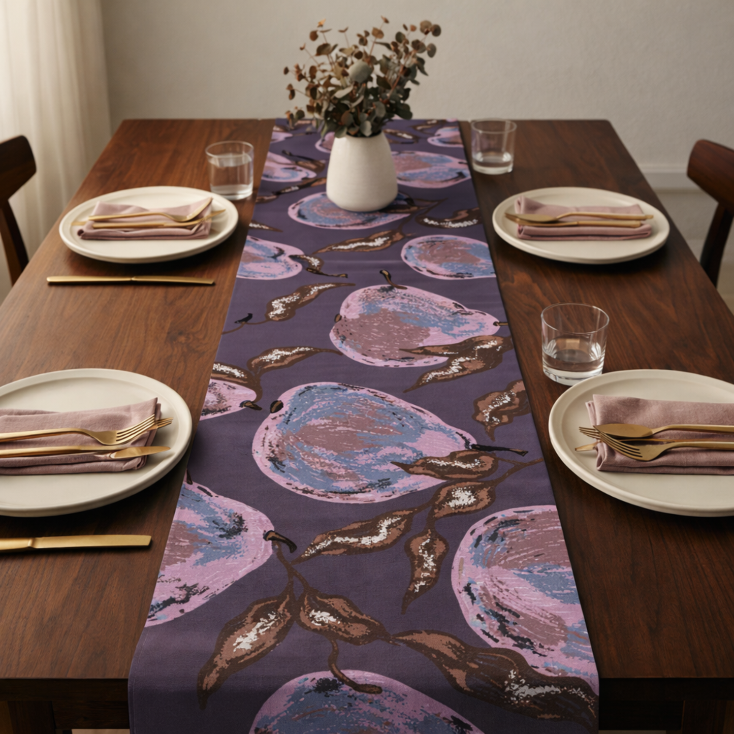 Midnight Pear Boho Table Runner