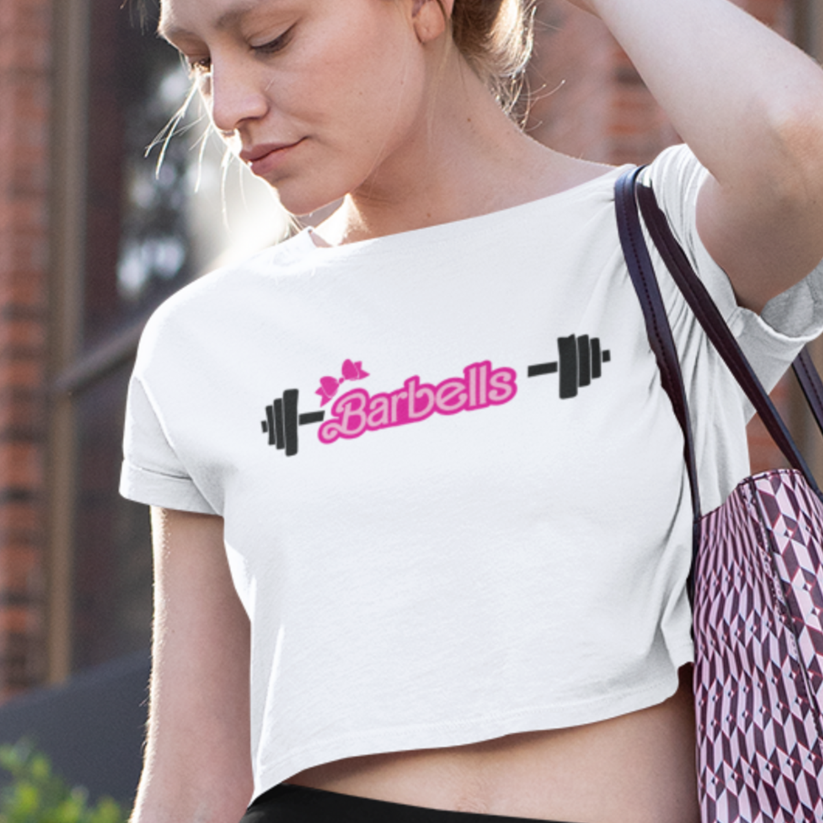 Barbells & Bows Unisex Crop Tee