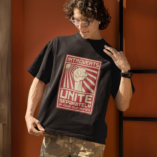 Introvert Humour Unisex Oversized Cotton T-Shirt
