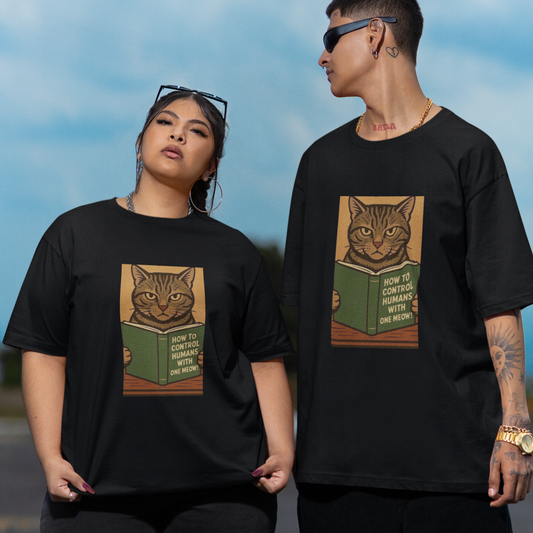 Meow in Charge Unisex Oversized Cotton T-Shirt