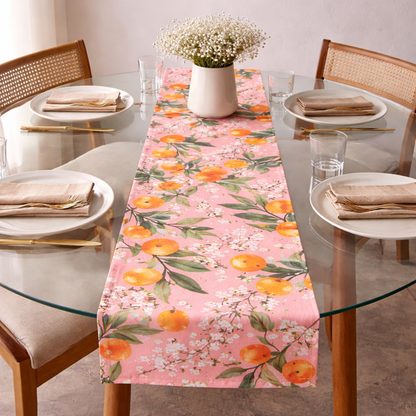 Blush Citrus Bloom Boho Table Runner