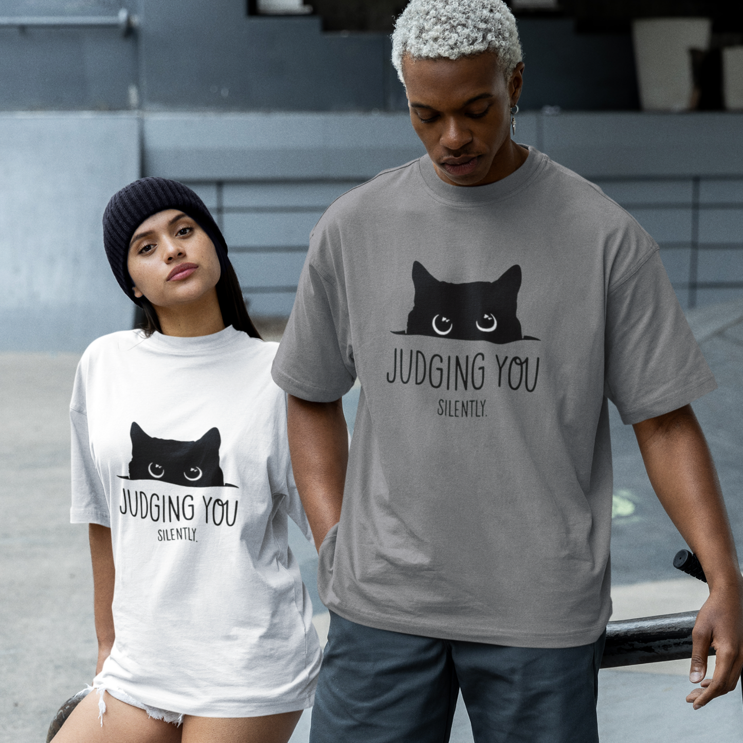Judging You Silently Unisex Oversized Cotton T-Shirt