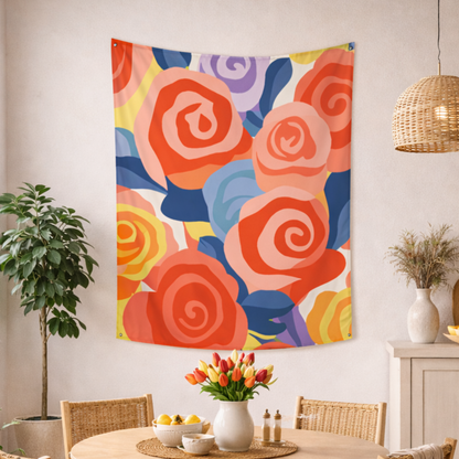 Bold Petal Play Fabric Wall Tapestry
