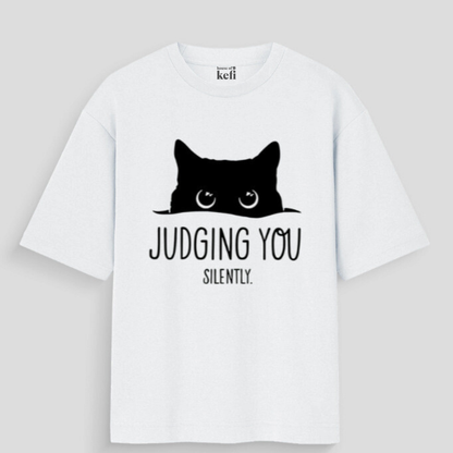 Judging You Silently Unisex Oversized Cotton T-Shirt