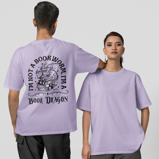 Book Dragon Unisex Oversized Cotton T-Shirt