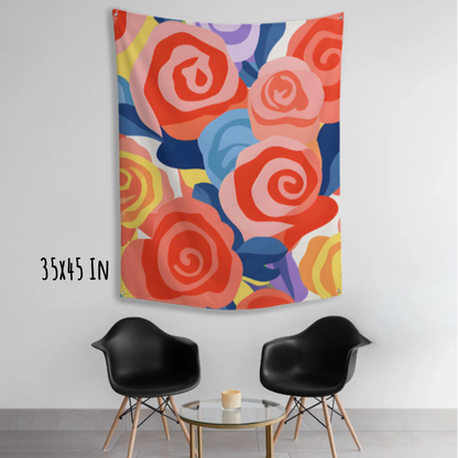 Bold Petal Play Fabric Wall Tapestry