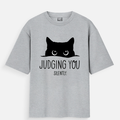 Judging You Silently Unisex Oversized Cotton T-Shirt
