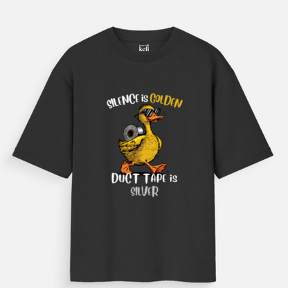 Silence is Golden Funny Unisex Cotton Oversized T-shirt