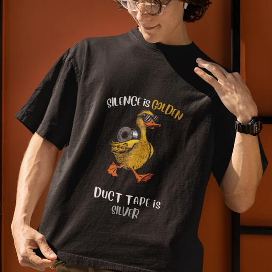Silence is Golden Funny Unisex Cotton Oversized T-shirt