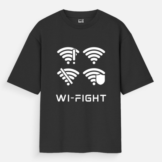Wi-Fight? Unisex Oversized Cotton T-Shirt