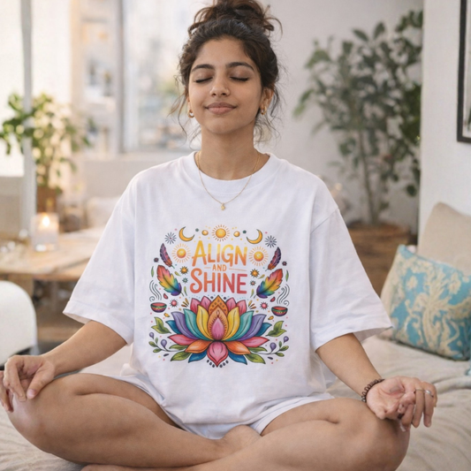 Align and Shine Unisex Oversized Cotton T-Shirt