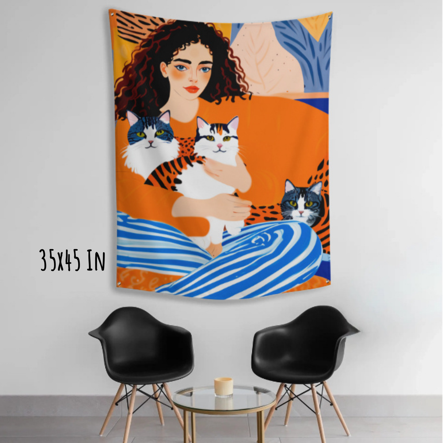 Held by Cats Fabric Wall Tapestry