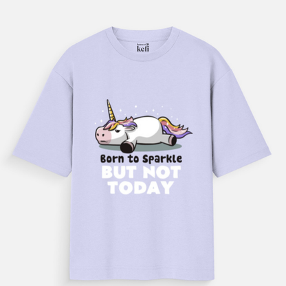 Tired Unicorn Unisex Oversized Cotton T-Shirt
