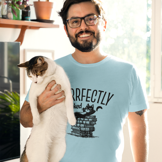 Purrfectly Booked Unisex Relaxed Fit Cotton T-Shirt