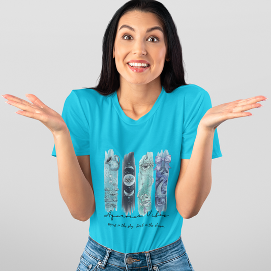 Aquarius Vibes Unisex Relaxed Fit Cotton T-Shirt