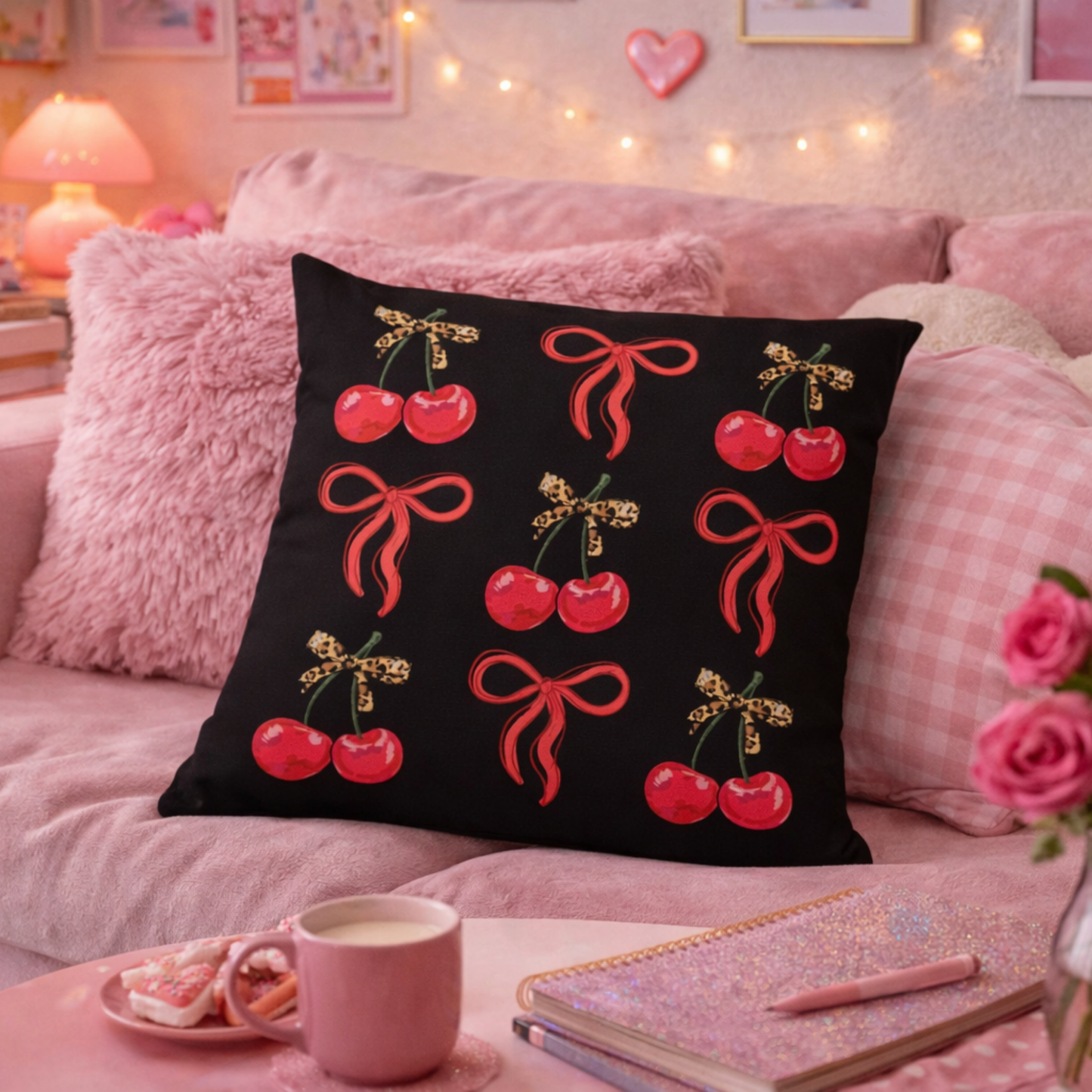 Cherry Bow Reverie Cushion Cover