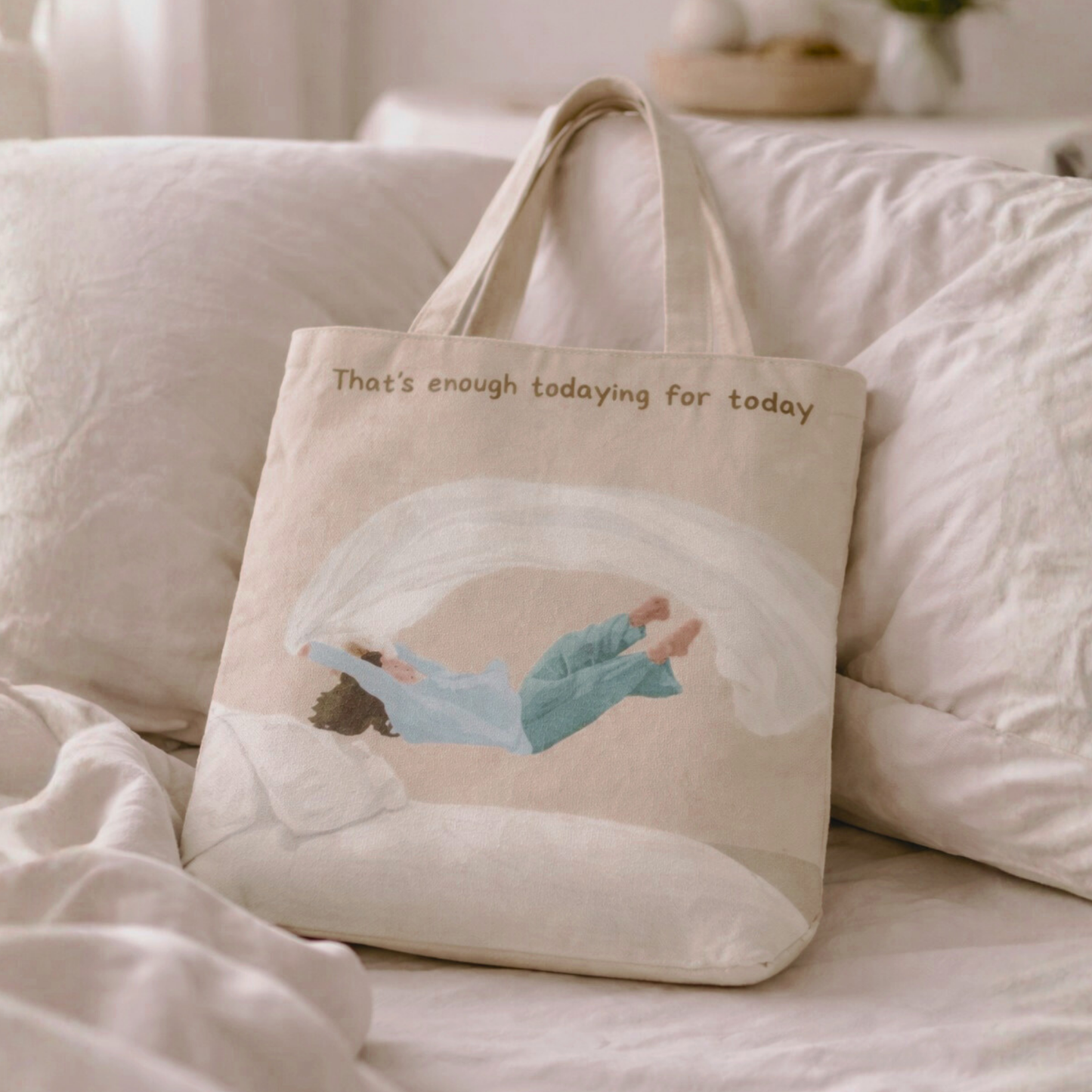 That Is Enough Canvas Tote Bag with Zipper