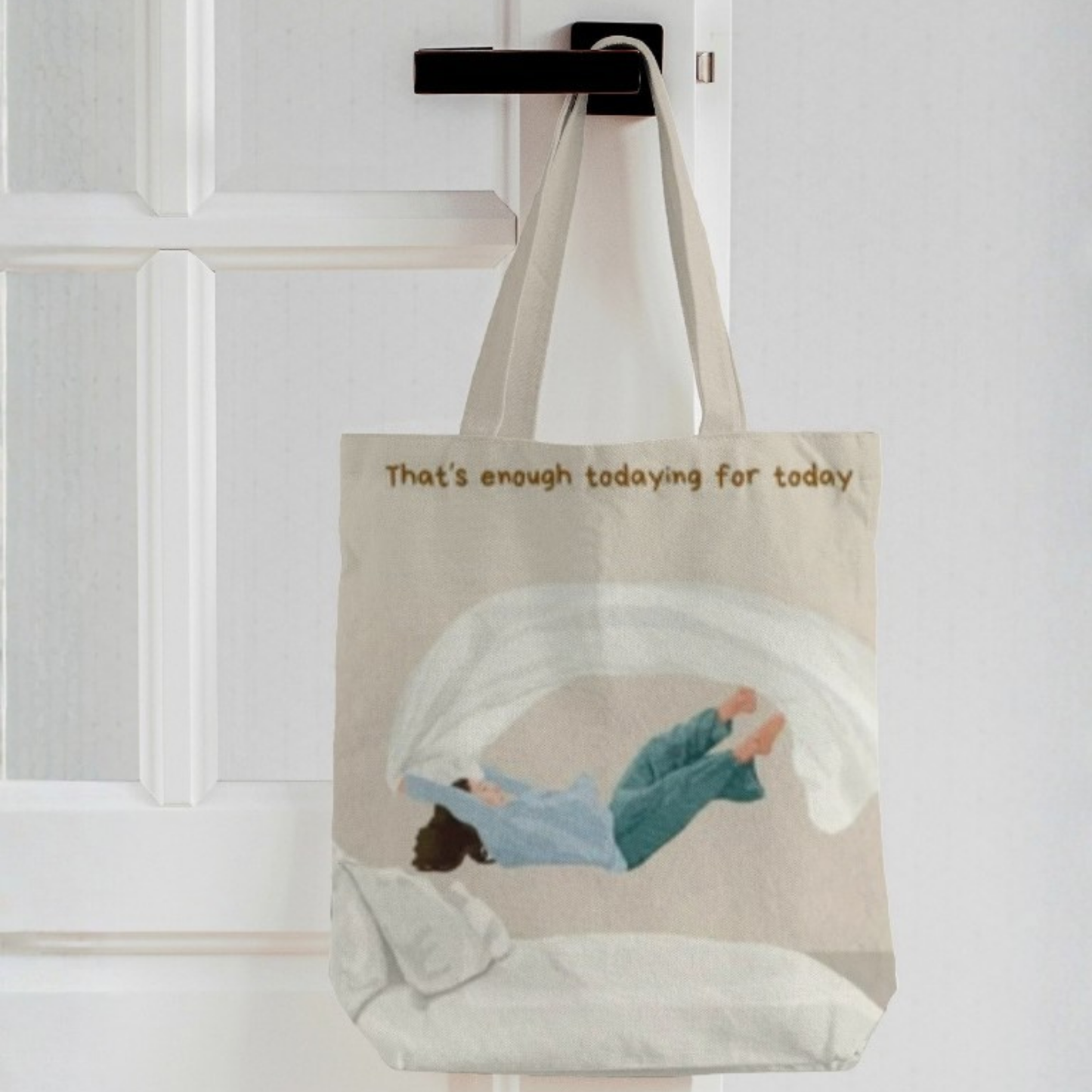That Is Enough Canvas Tote Bag with Zipper