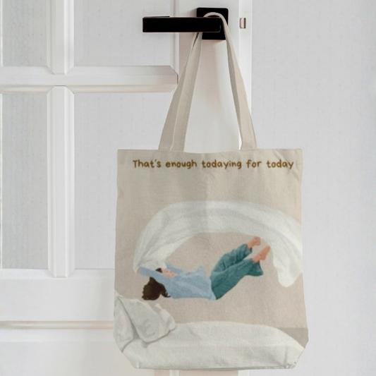 That Is Enough Canvas Tote Bag with Zipper