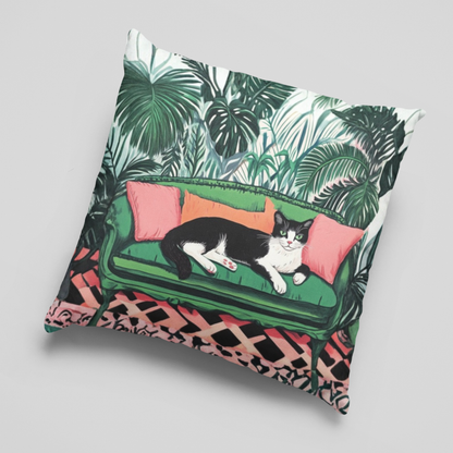 Boho Lounging Cat Cushion Cover