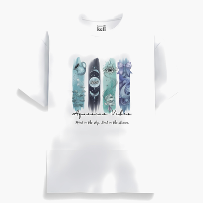 Aquarius Vibes Unisex Relaxed Fit Cotton T-Shirt