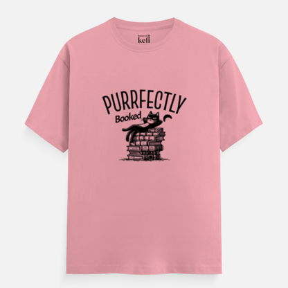 Purrfectly Booked Unisex Relaxed Fit Cotton T-Shirt