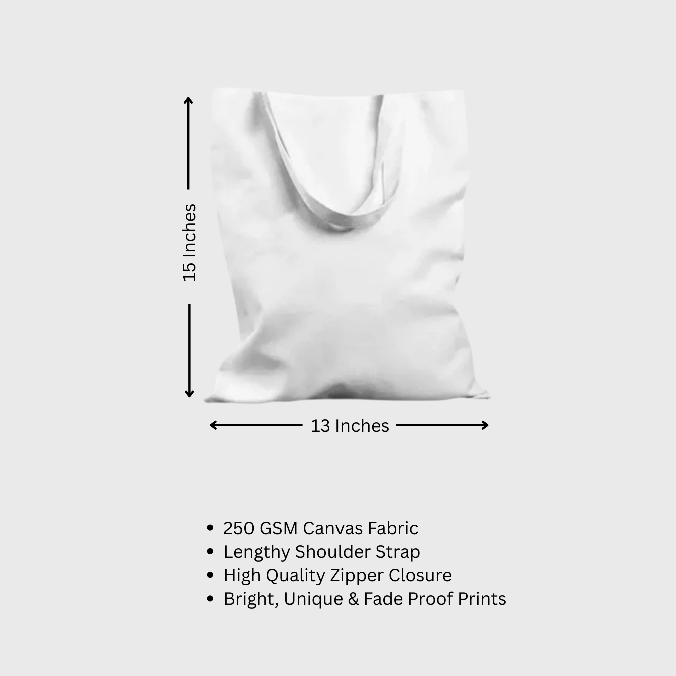 Golden Bloom Canvas Tote Bag with Zipper