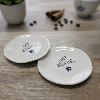 Just Breathe Handmade Ceramic Coasters