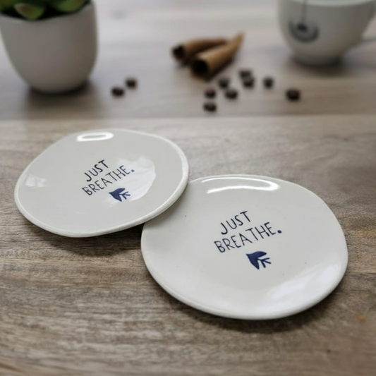 Just Breathe Handmade Ceramic Coasters