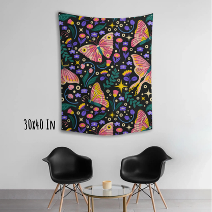 Flutter & Glow Fabric Wall Tapestry