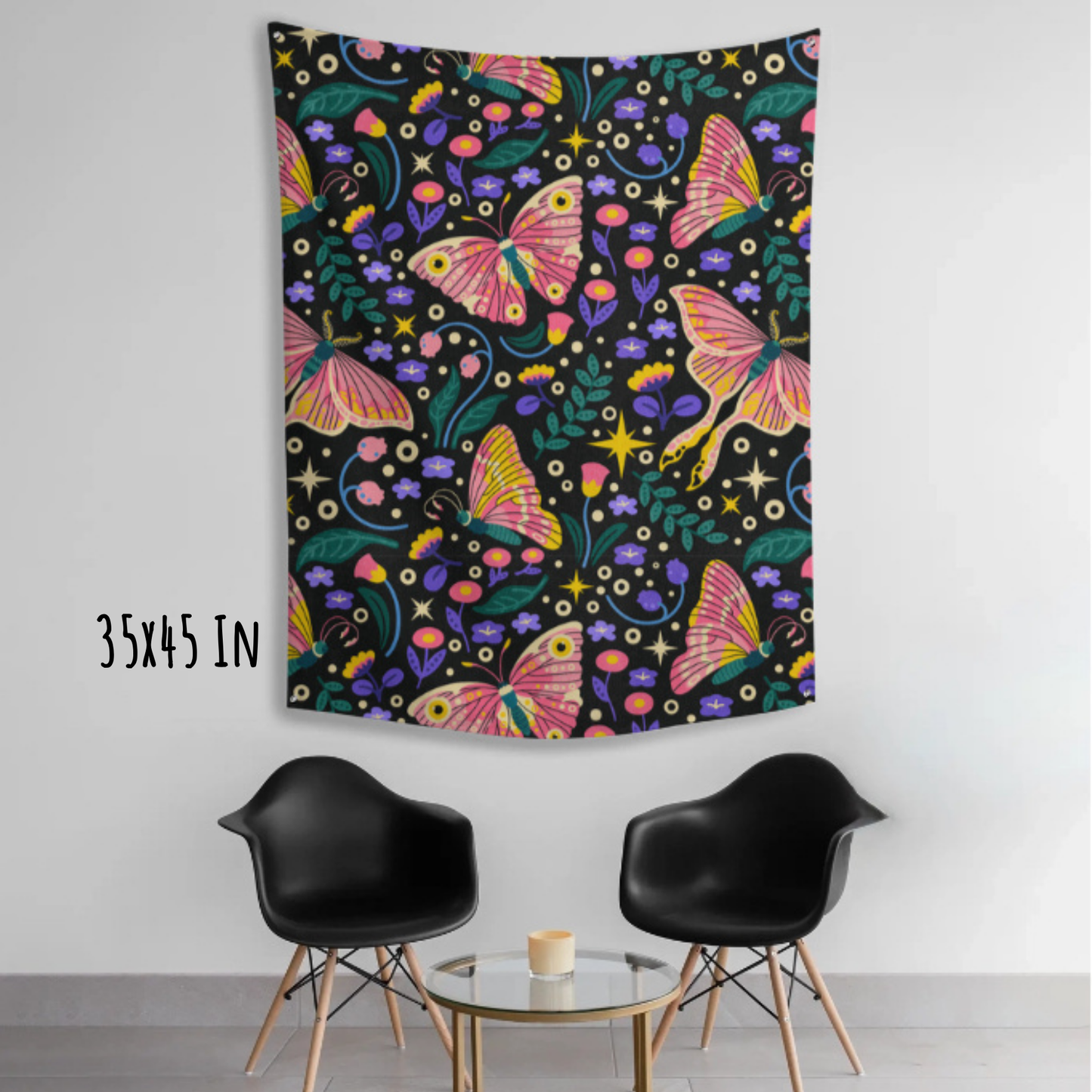 Flutter & Glow Fabric Wall Tapestry
