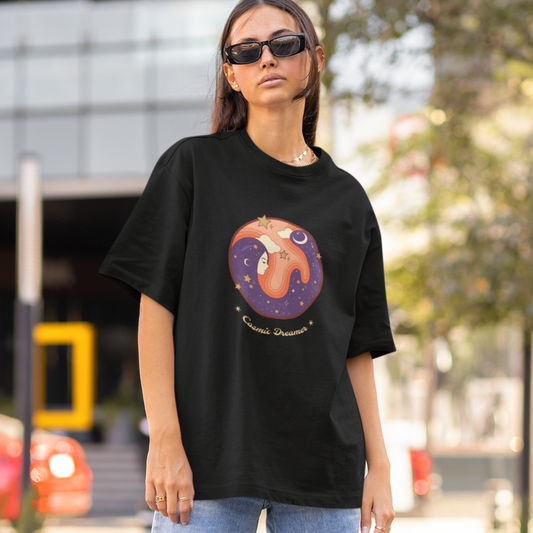 Cosmic Dreamer Unisex Oversized Cotton T-Shirt
