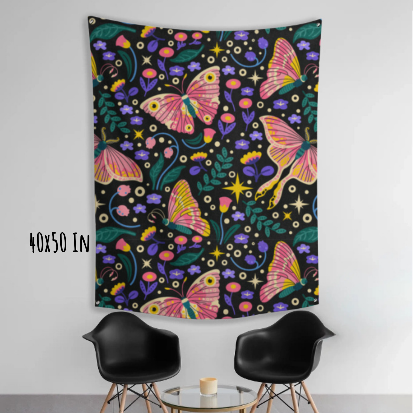 Flutter & Glow Fabric Wall Tapestry