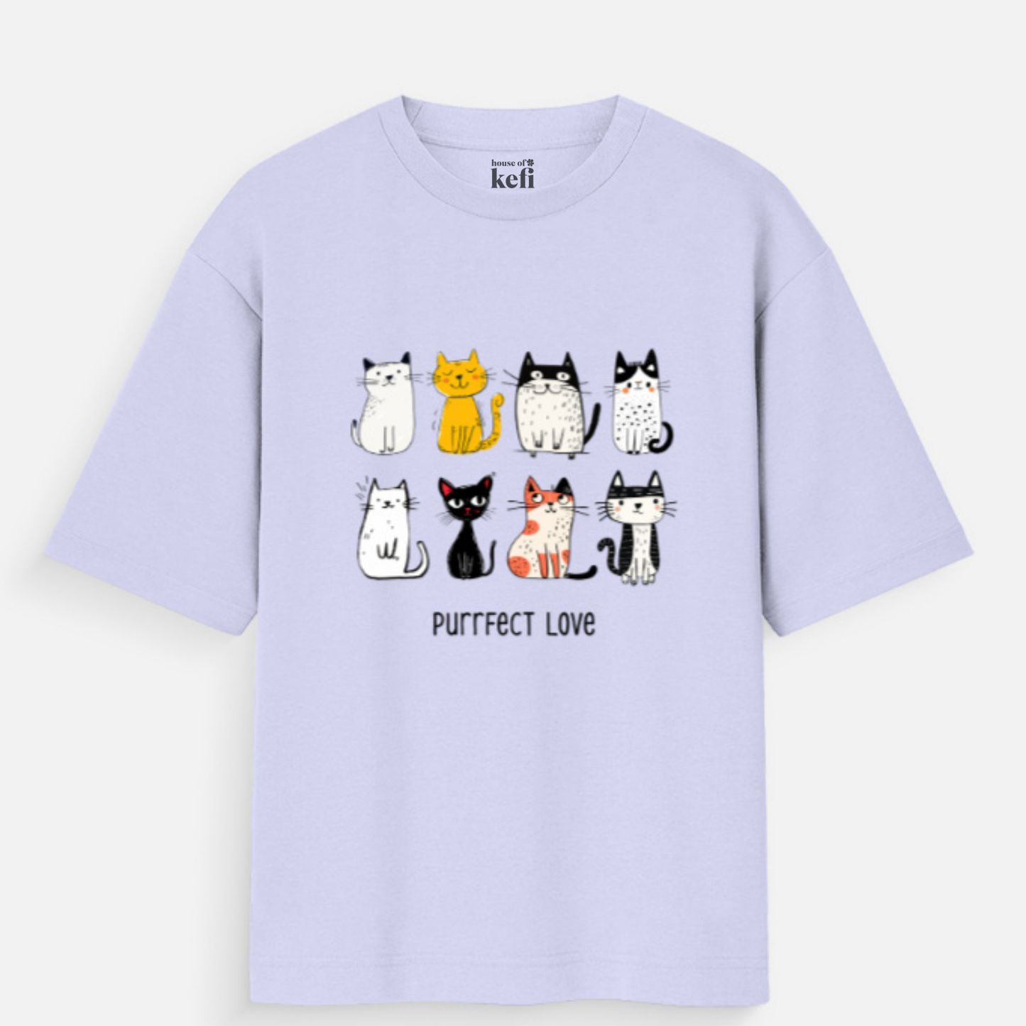 Purrfect Love Unisex Oversized Cotton T-Shirt