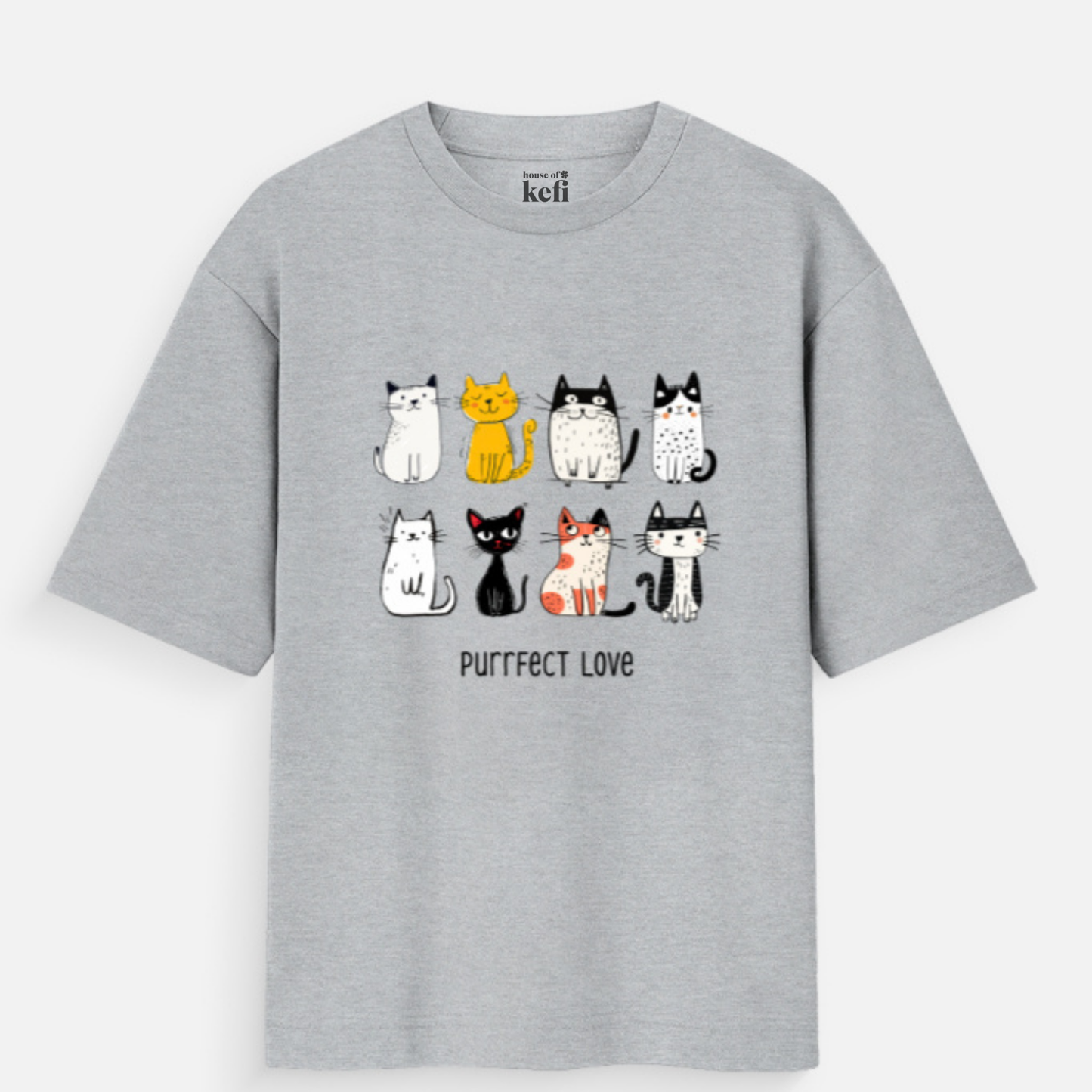 Purrfect Love Unisex Oversized Cotton T-Shirt