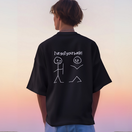Funny Stick Figure Joke Unisex Oversized Cotton T-shirt
