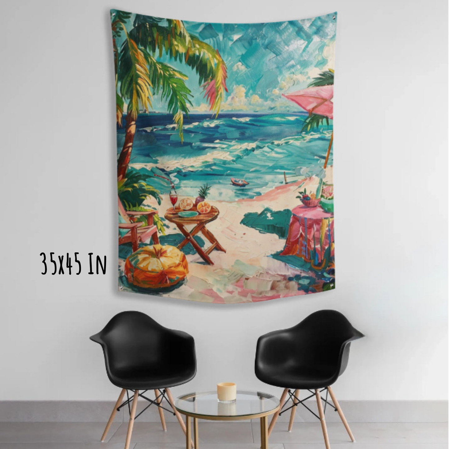 Slow Summer by the Sea Fabric Wall Tapestry