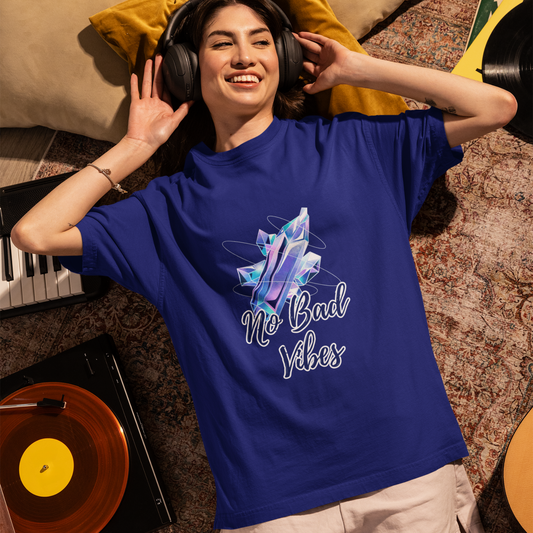 No Bad Vibes Unisex Oversized Cotton T-Shirt
